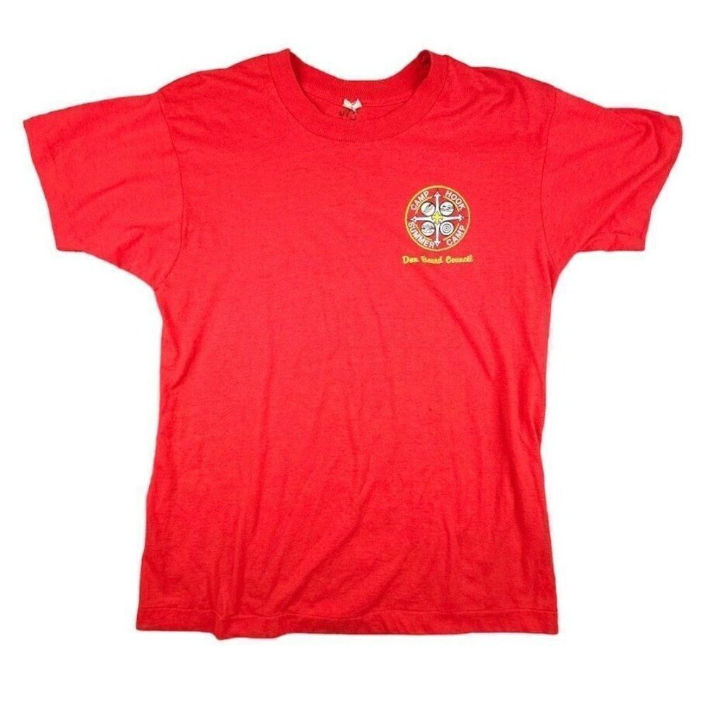 Vintage Camp Hook Summer Camp T Shirt Mens Size Medium 80s Boy Scouts Dan Beard